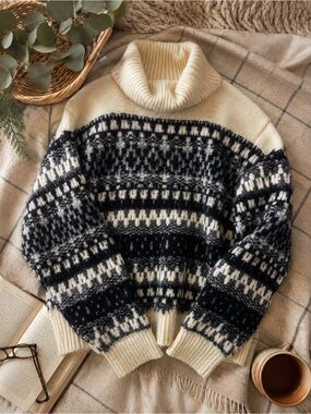 Universal Thread Oversized Eyelash Knit Fair Isle Sweater XXL